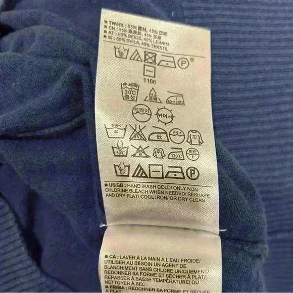 Banana Republic Silk Linen Men's Blue V-Neck Long Sleeve Pullover Sweater Size L - Picture 6 of 8